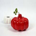 Pumpkin Ceramic Flower Vase for Home Decor Small Vase (Red Pumpkin)