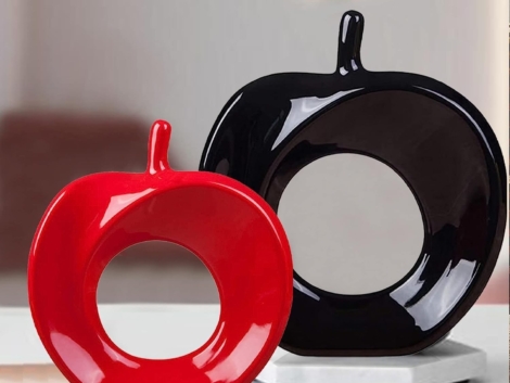 Apple Shape Ceramic Home Decor Showpiece