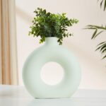 Donut Vase for Home Decor (Pack of 1, Light Green)