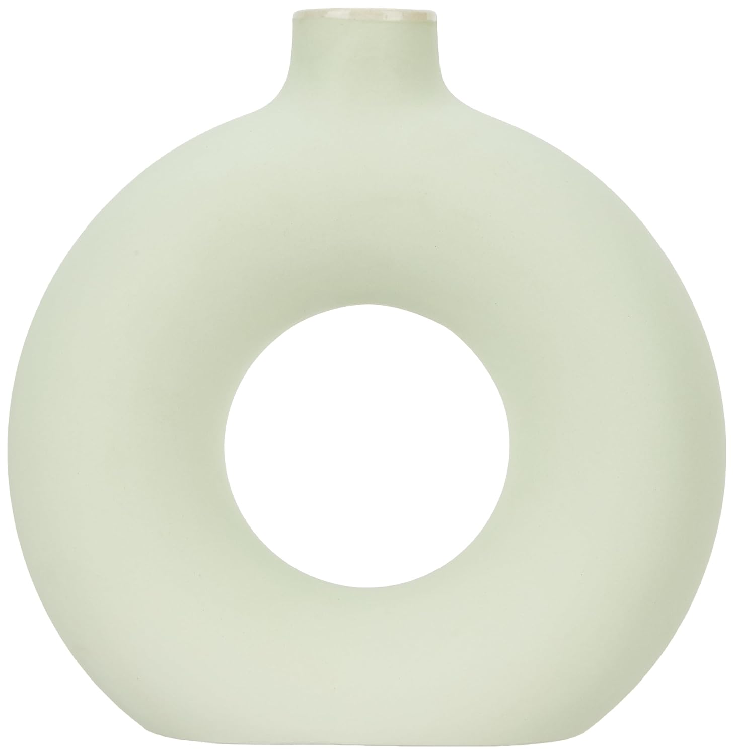 Donut Vase for Home Decor (Pack of 1, Light Green) - Image 3