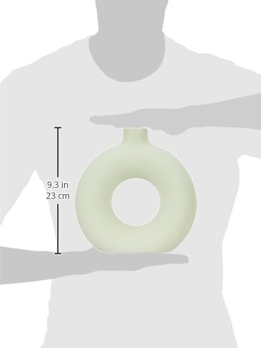 Donut Vase for Home Decor (Pack of 1, Light Green) - Image 4