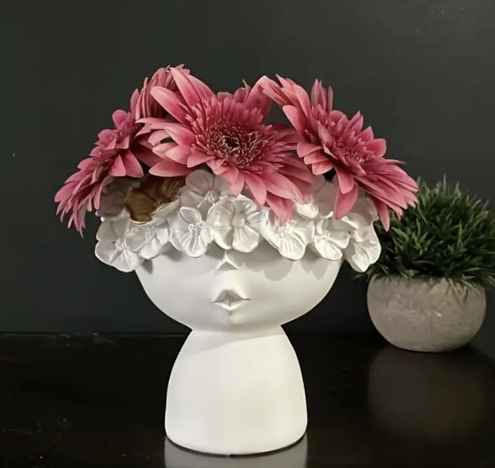 Face Ceramic Vase The White Queen Flower Vase - Image 2