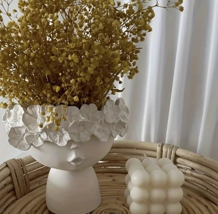 Face Ceramic Vase The White Queen Flower Vase - Image 3