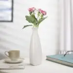 White Ceramic Bottle Vase (Bottle_Vase_9Inch)