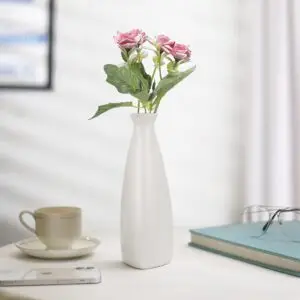 White Ceramic Bottle Vase (Bottle_Vase_9Inch)