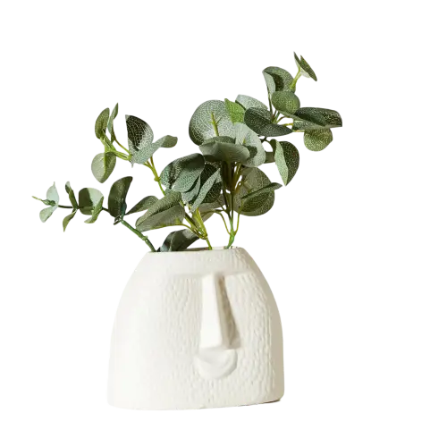 Handcrafted Ceramic Face-Shaped Vase